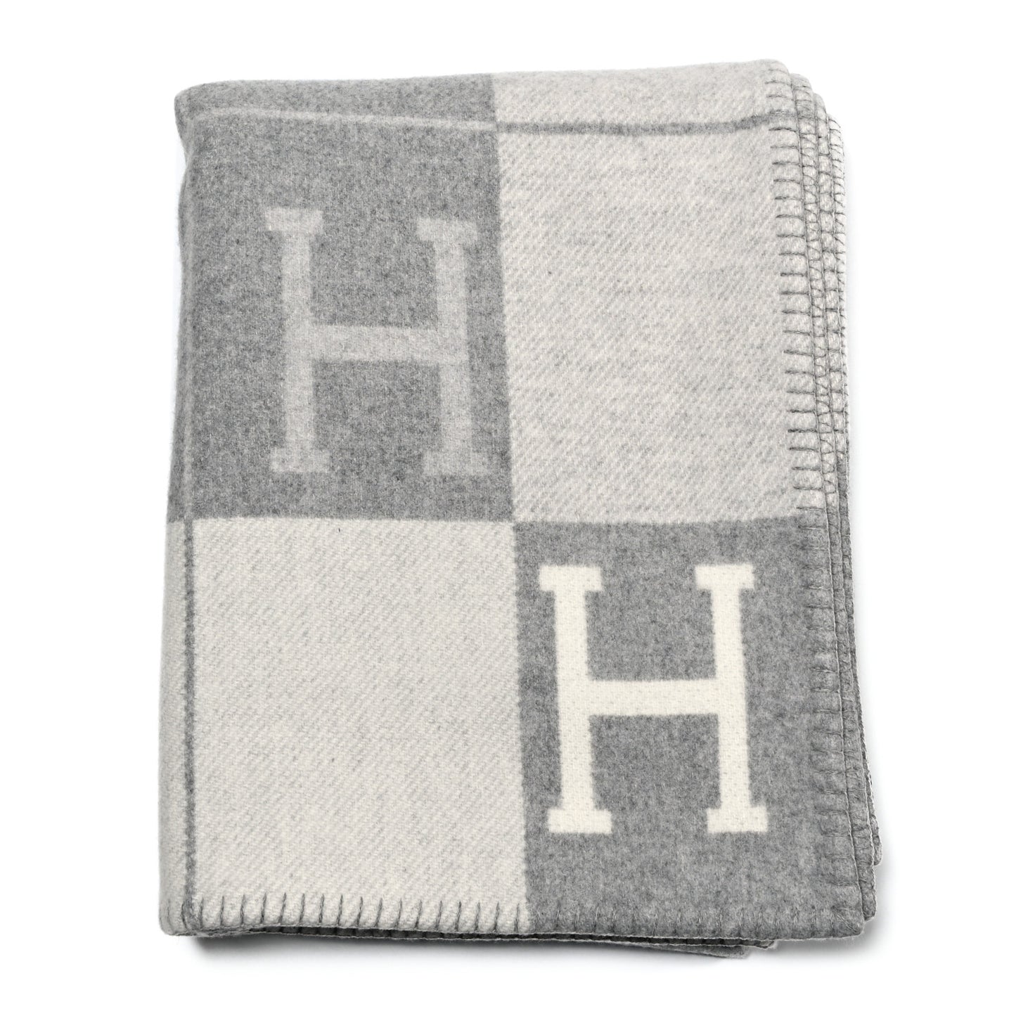 Wool Cashmere Avalon III Blanket Ecru Gris Clair