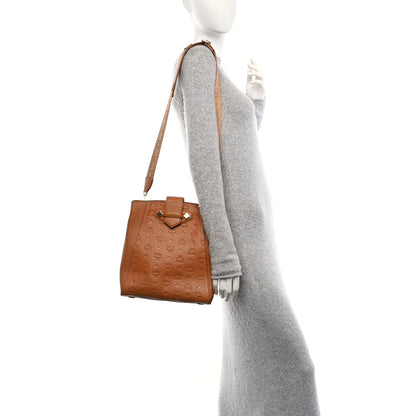 MCM Calfskin Ottomar Monogram Essential Bucket Bag Cognac 2 of 9