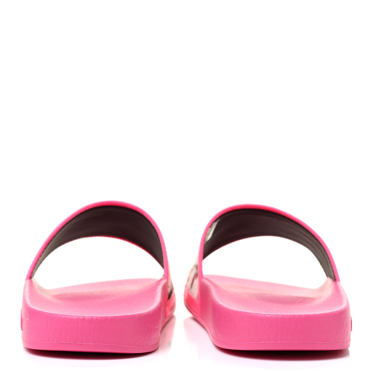 Canvas Flora Print Slide Sandals 36 Fluorescent Fuchsia