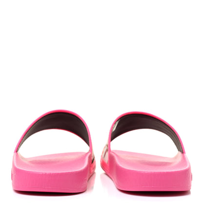 Gucci Canvas Flora Print Slide Sandals 36 Fluorescent Fuchsia 4 of 8