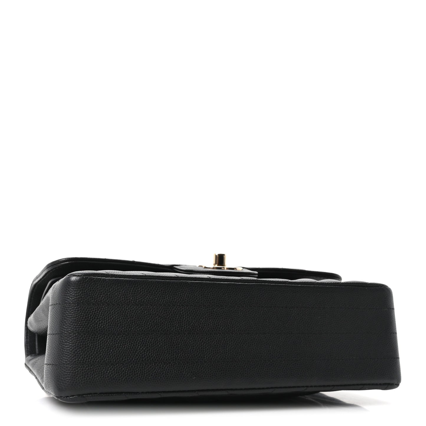 Caviar Chevron Quilted Small Double Flap Black