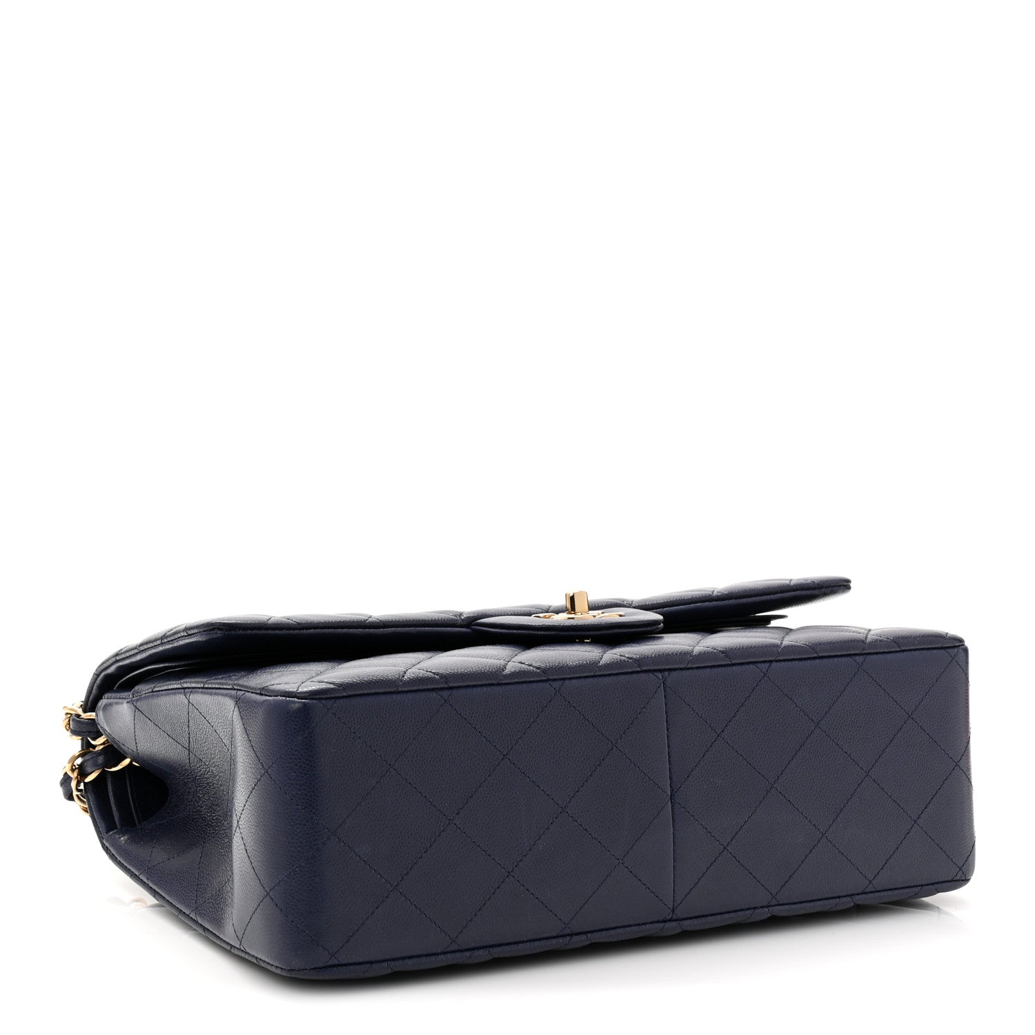 Chanel Caviar Quilted Jumbo Double Flap Dark Navy 4 of 11