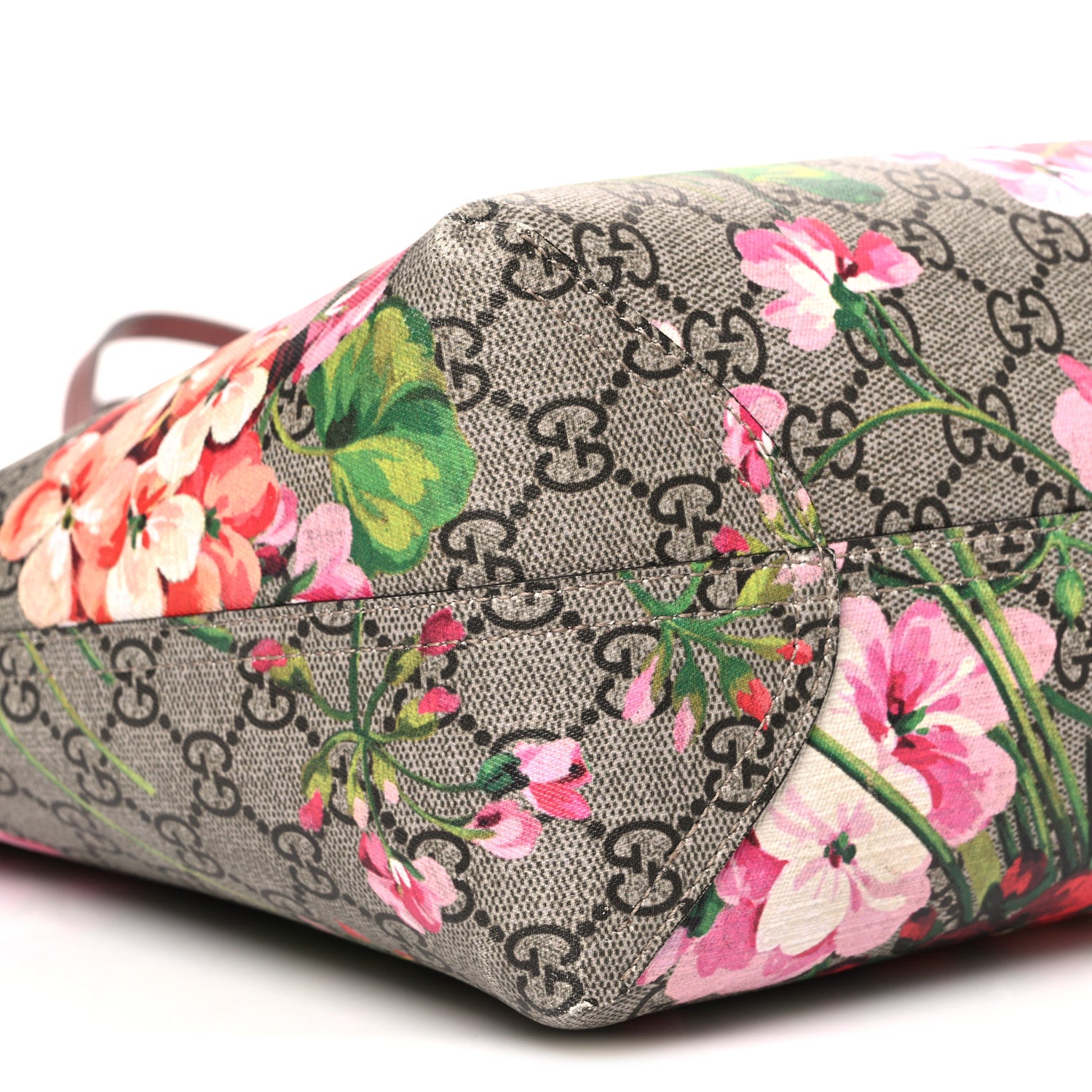Gucci GG Supreme Monogram Blooms Large Reversible Tote Beige Multicolor Dry Rose 12 of 17