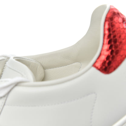 Gucci Calfskin Ayers Bee Embroidered Womens Ace Sneakers 37.5 White Green 16 of 16
