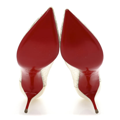 Christian Louboutin Lace Satin Neoalto 85 Pumps 37 Latte 6 of 10