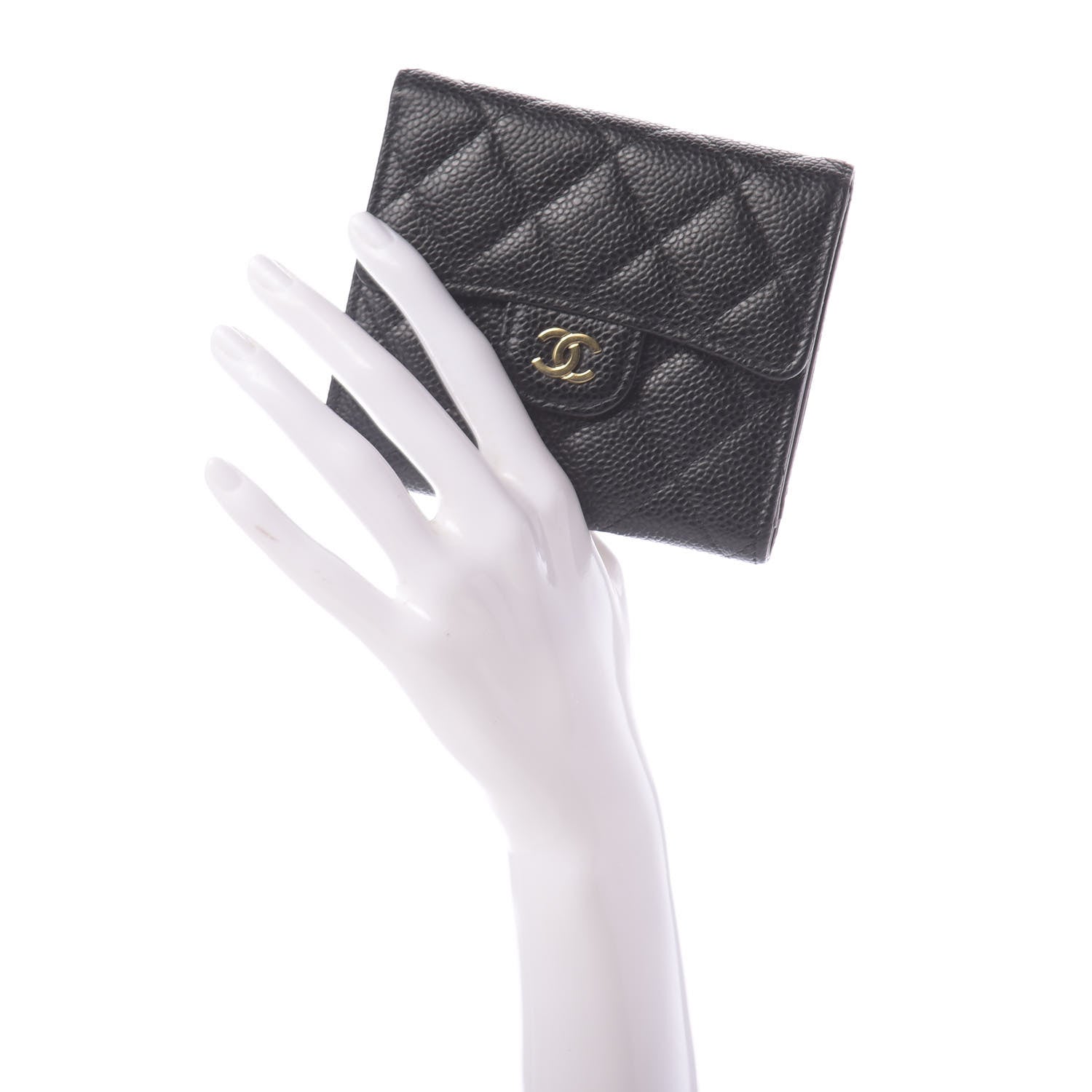 Chanel Caviar Quilted Compact Flap Wallet Black 2 of 9