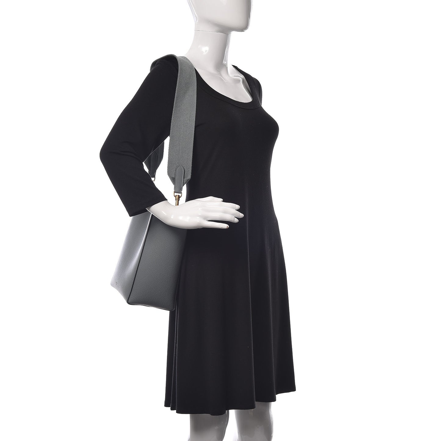 Soft Grained Calfskin Small Sangle Bucket Bag Storm
