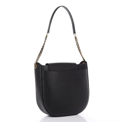 Chanel Grained Calfskin Perforated Small Flap Hobo Black 3 of 10