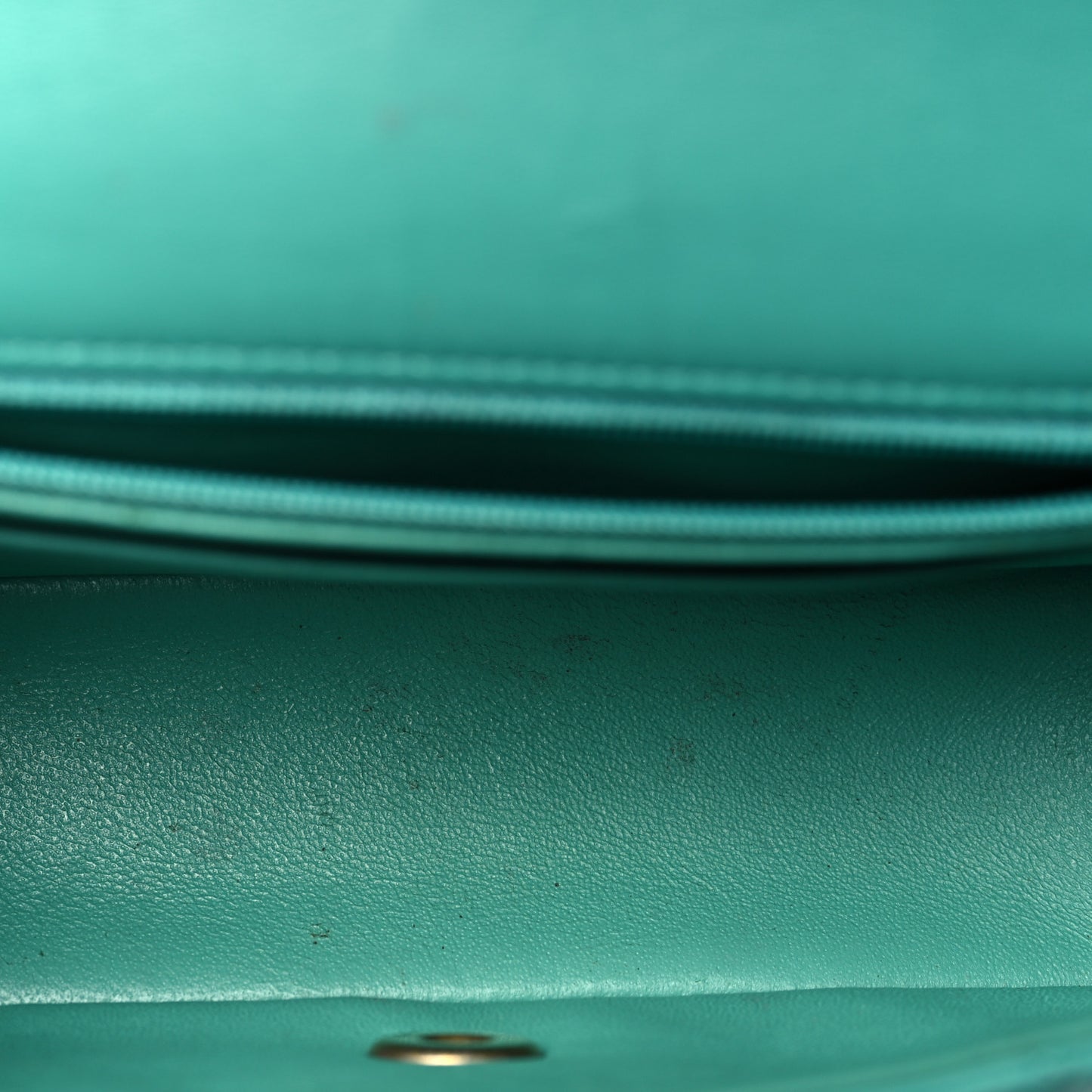 Lambskin Quilted Mini Rectangular Flap Turquoise