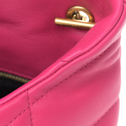 Saint Laurent Lambskin Quilted Toy Loulou Puffer Monogram Chain Satchel Bubblegum 12 of 14