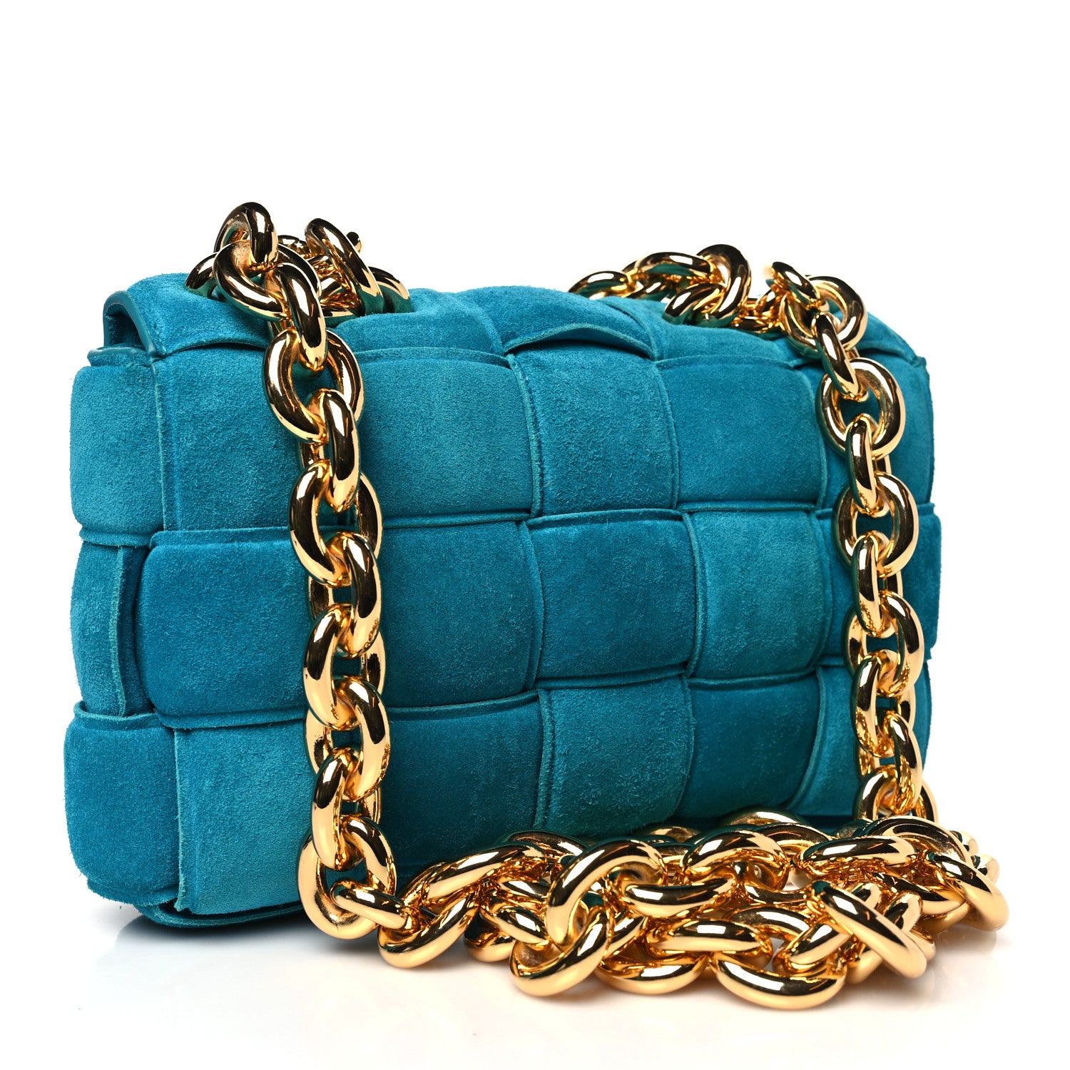 Bottega Veneta Suede Maxi Intrecciato Padded Chain Cassette Crossbody Bag Blaster 3 of 11