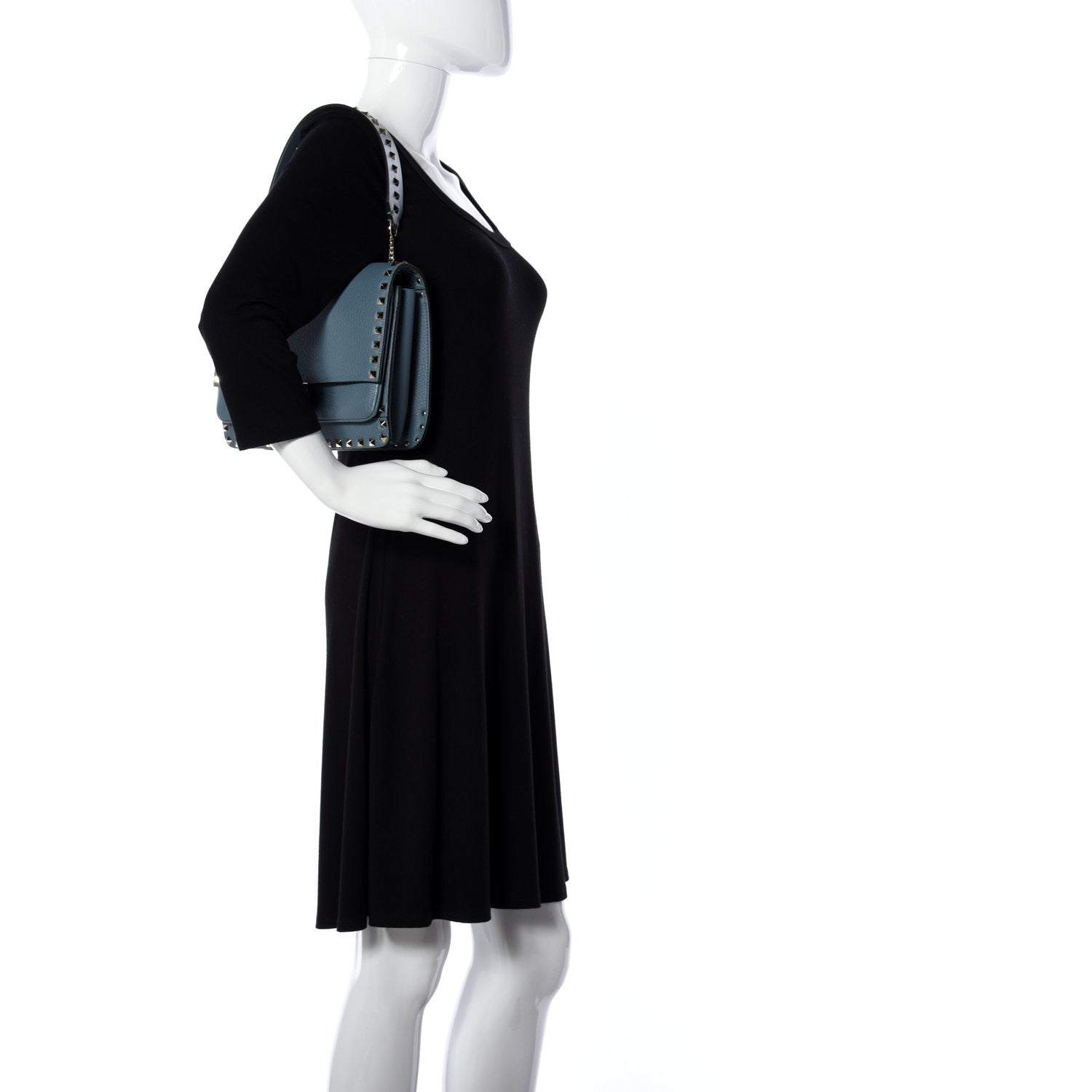 Valentino Garavani Grainy Calfskin Rockstud Flap Crossbody Bag Amadeus 5 of 13
