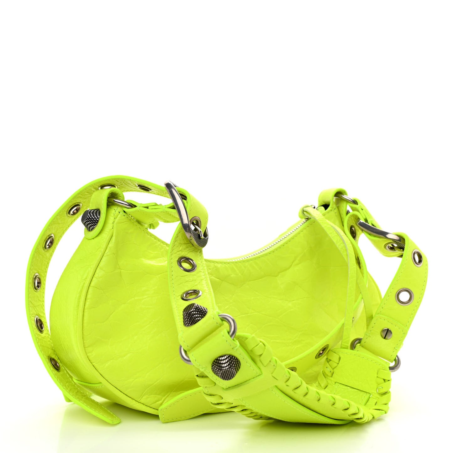 Agneau Arena Le Cagole Shoulder Bag XS Fluo Yellow