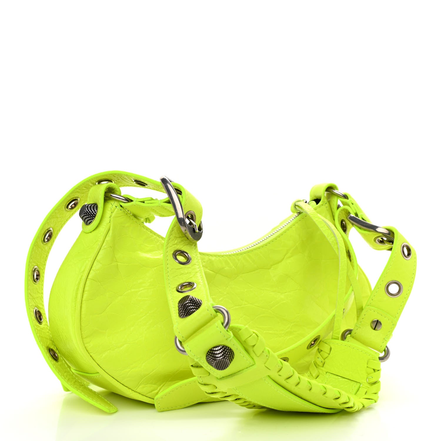 Balenciaga Agneau Arena Le Cagole Shoulder Bag XS Fluo Yellow 4 of 9
