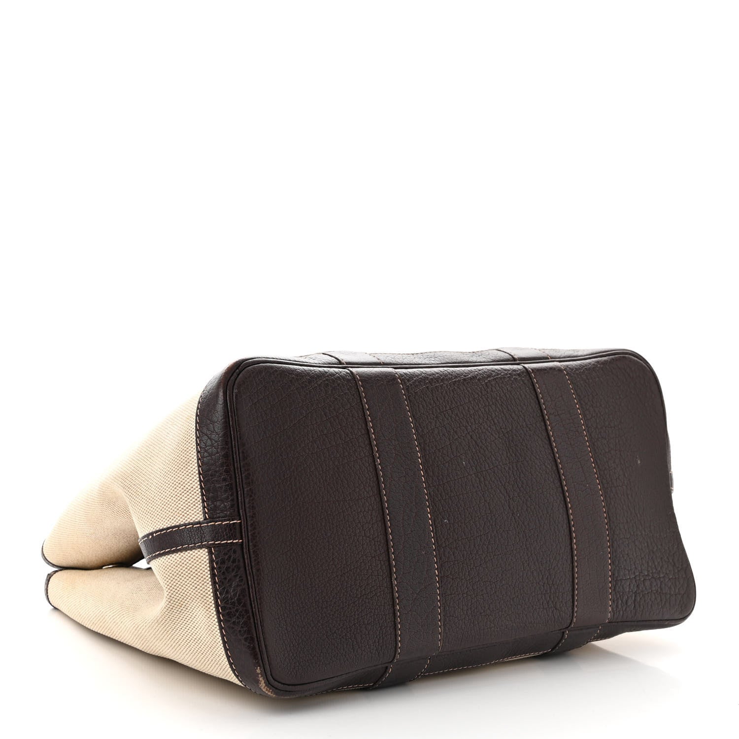 Hermes Buffle Skipper Toile Garden Party 36 MM Tote Marron Fonce 4 of 13