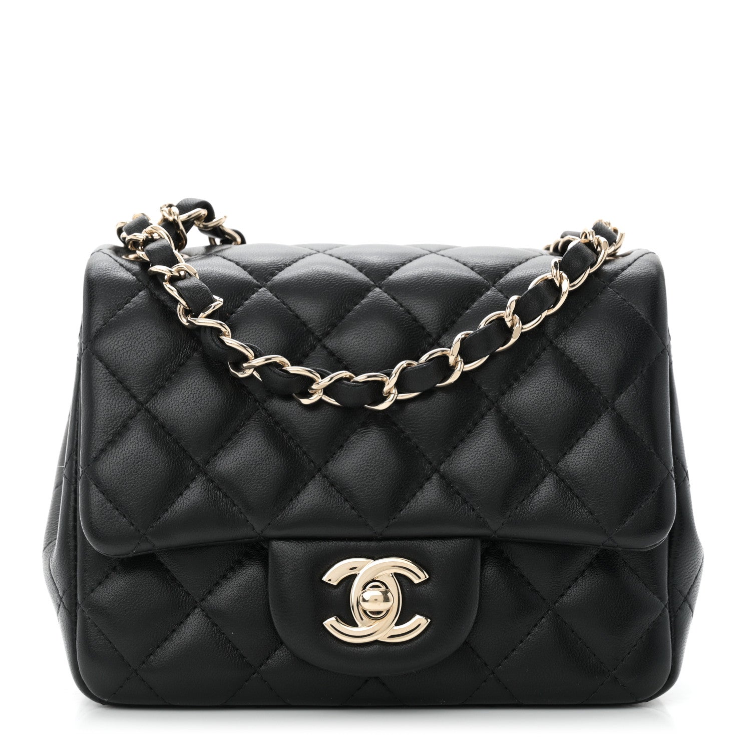 Chanel Lambskin Quilted Mini Square Flap Black 1 of 10