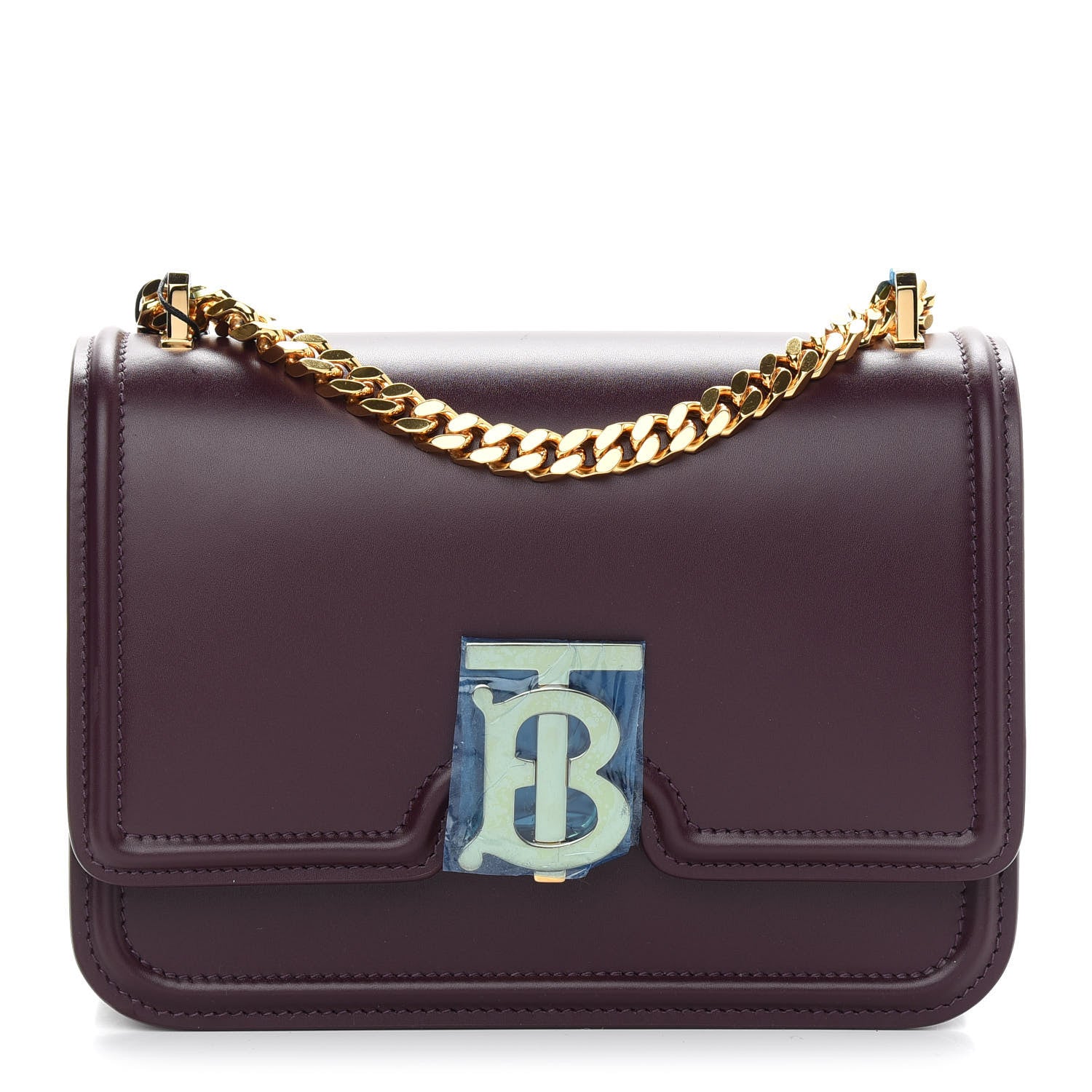 Burberry Calfskin Small TB Bag Deep Maroon 1 of 9