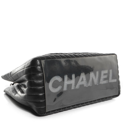 Chanel Lambskin Vertical Quilted Large Mademoiselle Tote Black 6 of 12