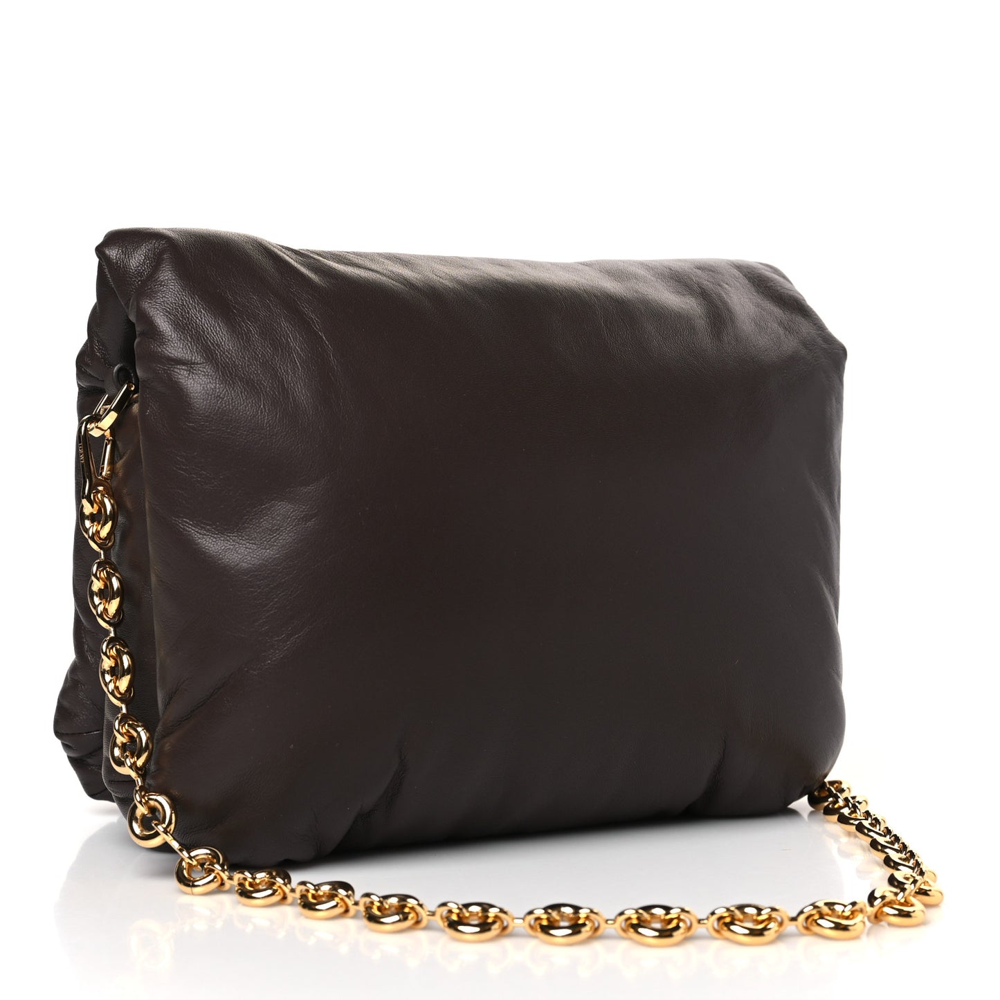 Lambskin Goya Puffer Bag Dark Chocolate