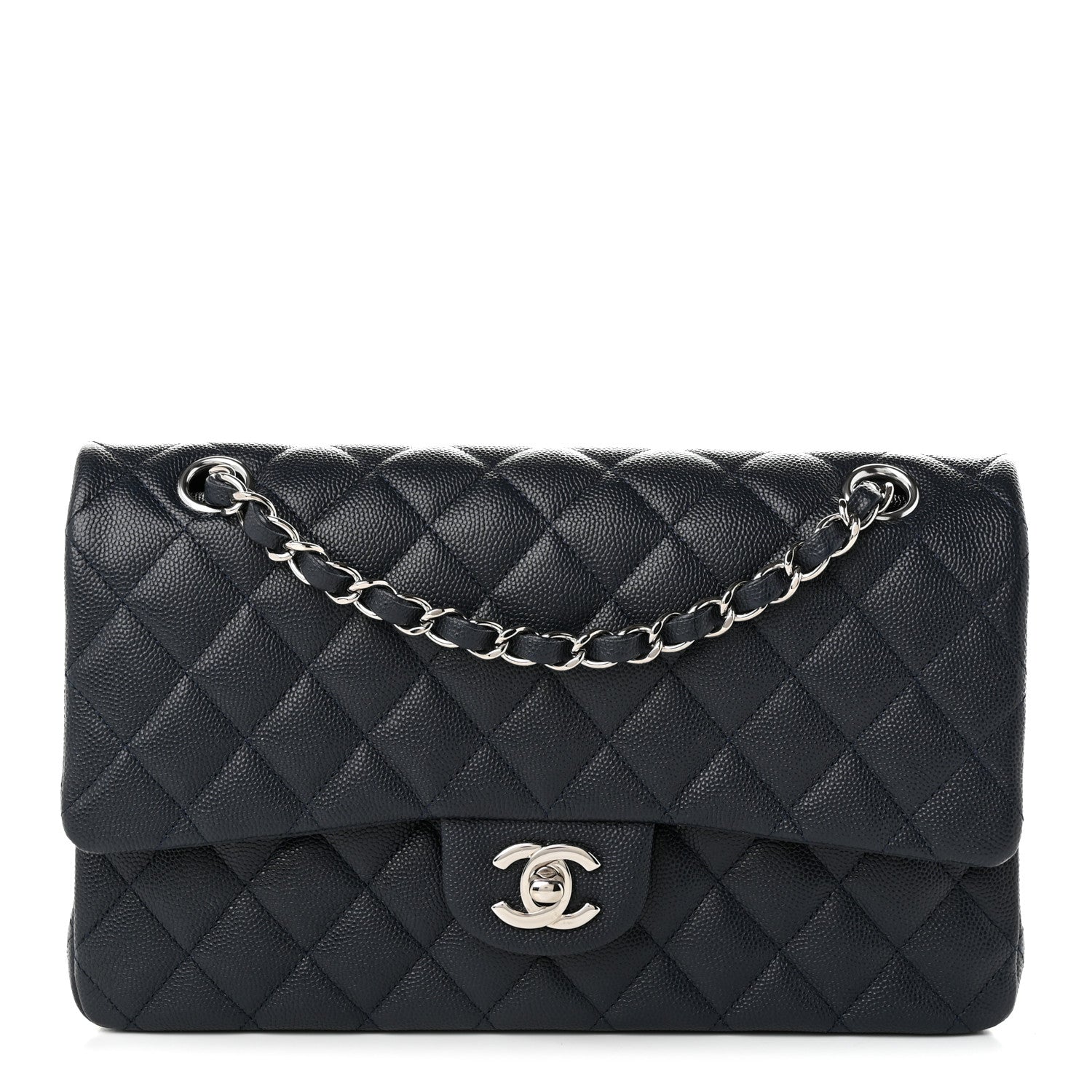 Chanel Caviar Quilted Medium Double Flap Navy 1 of 11