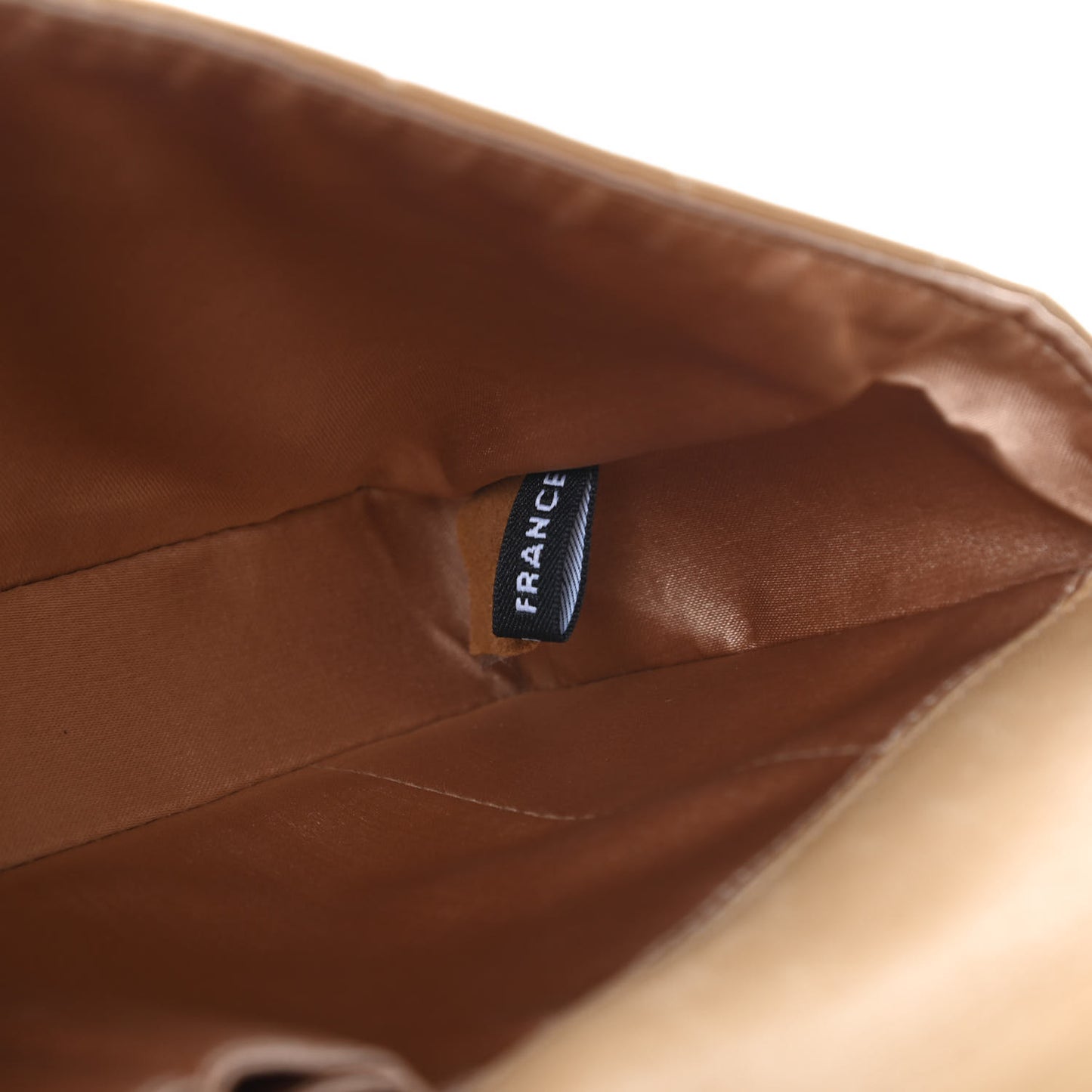 Lambskin East West Chocolate Bar Flap Beige