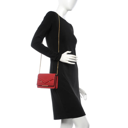Fendi Vitello Century Eyebrow Monster Eyes Embossed Tube Wallet on Chain Fragola 2 of 7