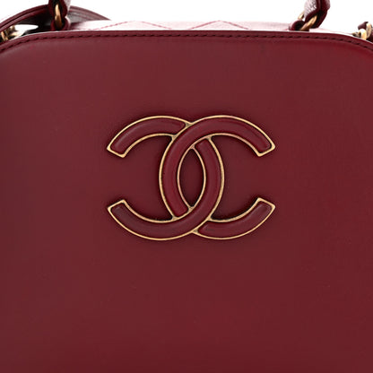 Chanel Shiny Calfskin Goatskin Quilted Small Coco Curve Vanity Burgundy 8 of 11