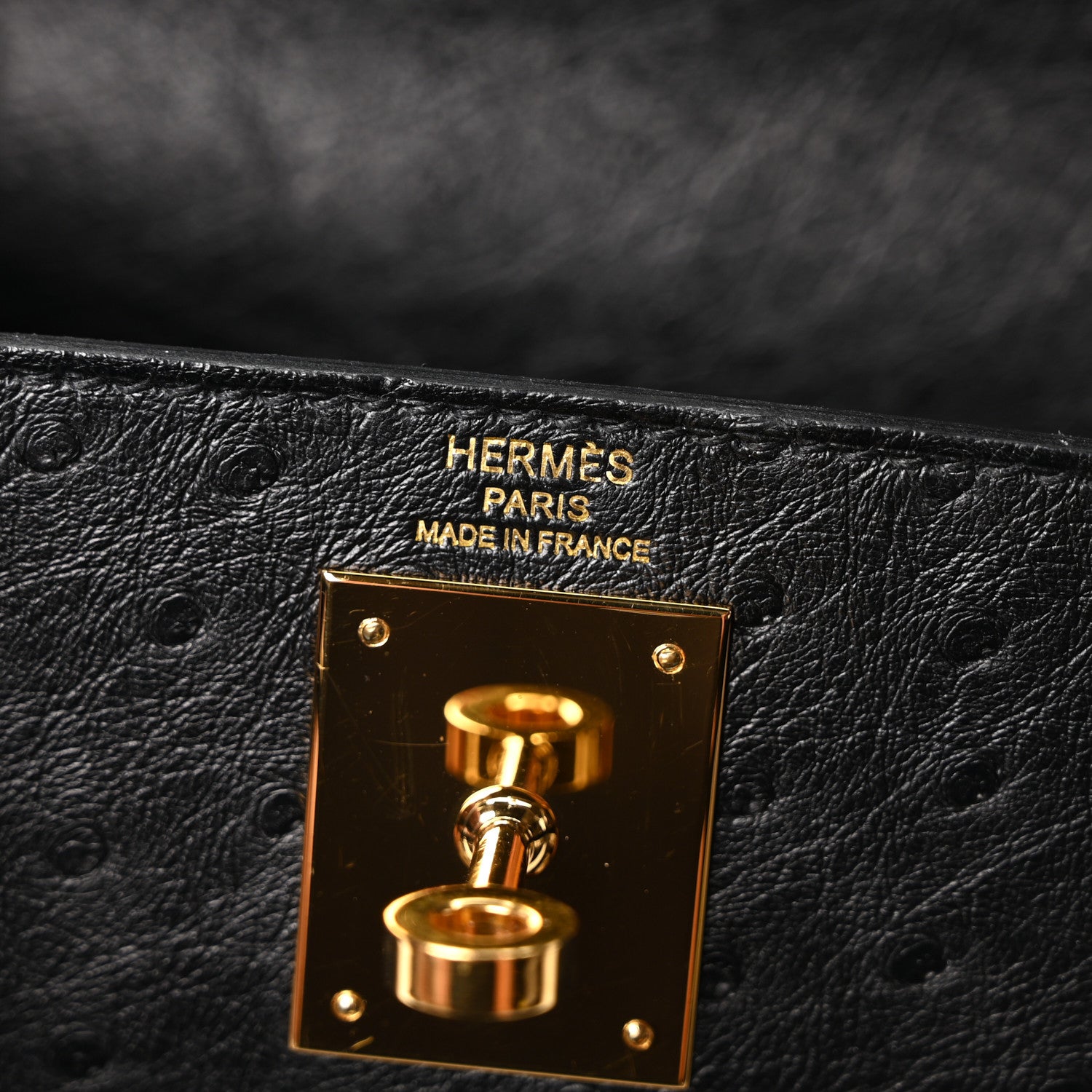 Hermes Ostrich Kelly Sellier 28 Black 6 of 10