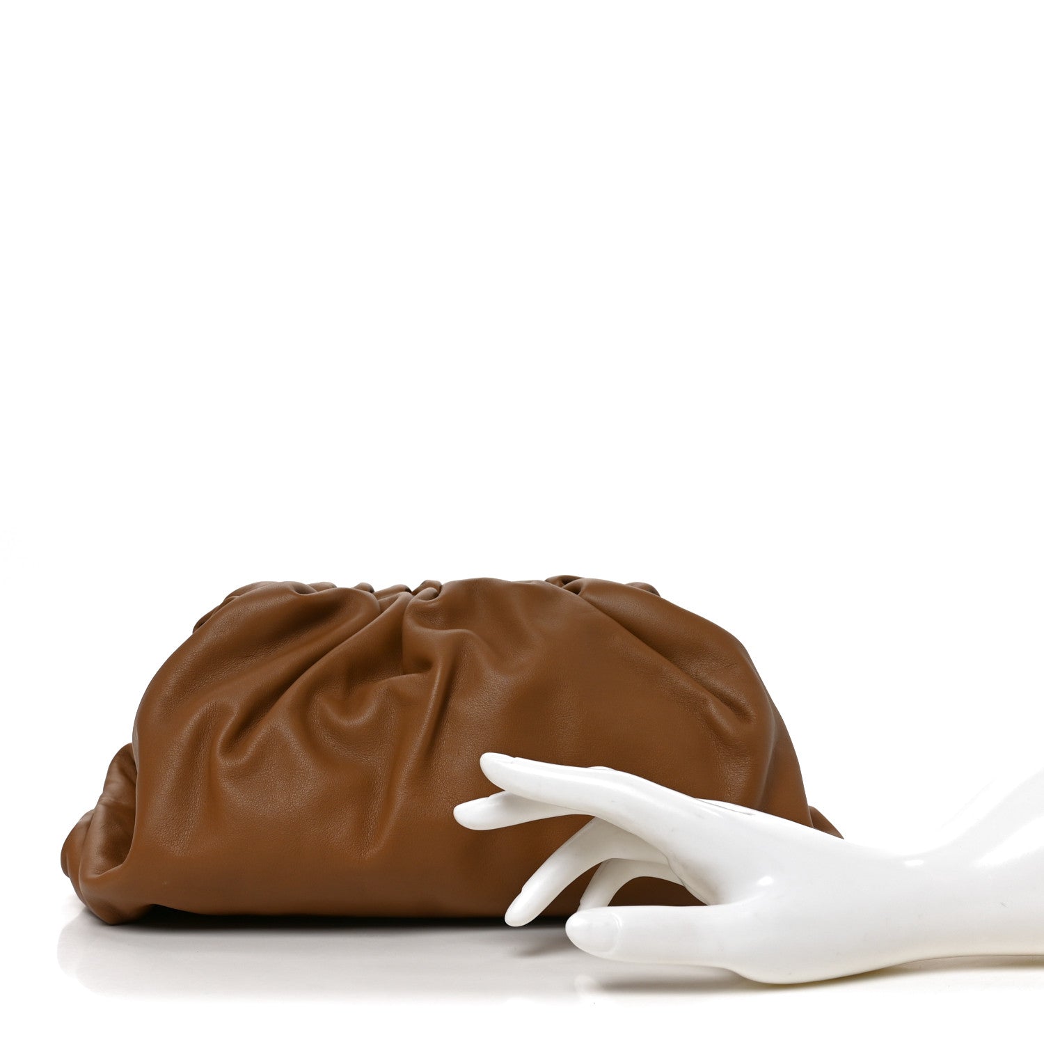 Bottega Veneta Smooth Butter Calf The Pouch Oversized Clutch Teak 2 of 10