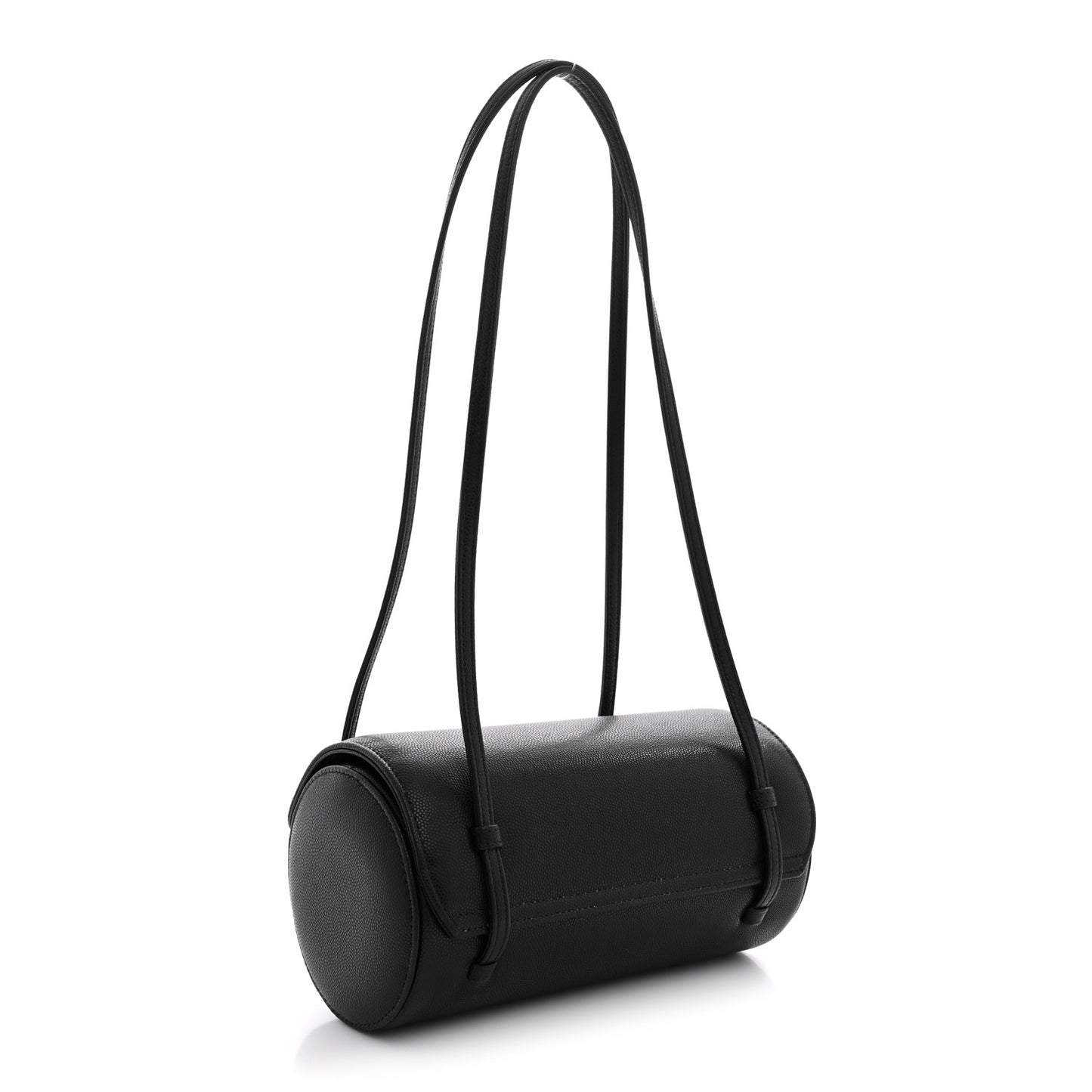 Shiny Caviar Preppy Coco Small Bowling Bag Black