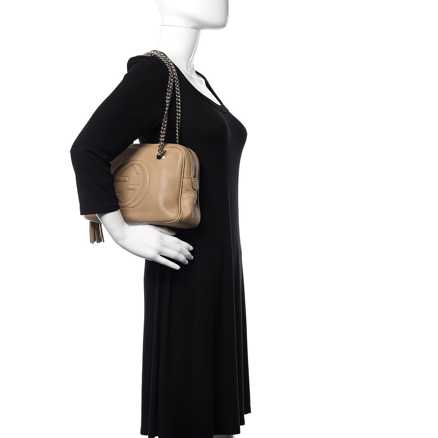 Pebbled Calfskin Small Soho Bowler Camelia