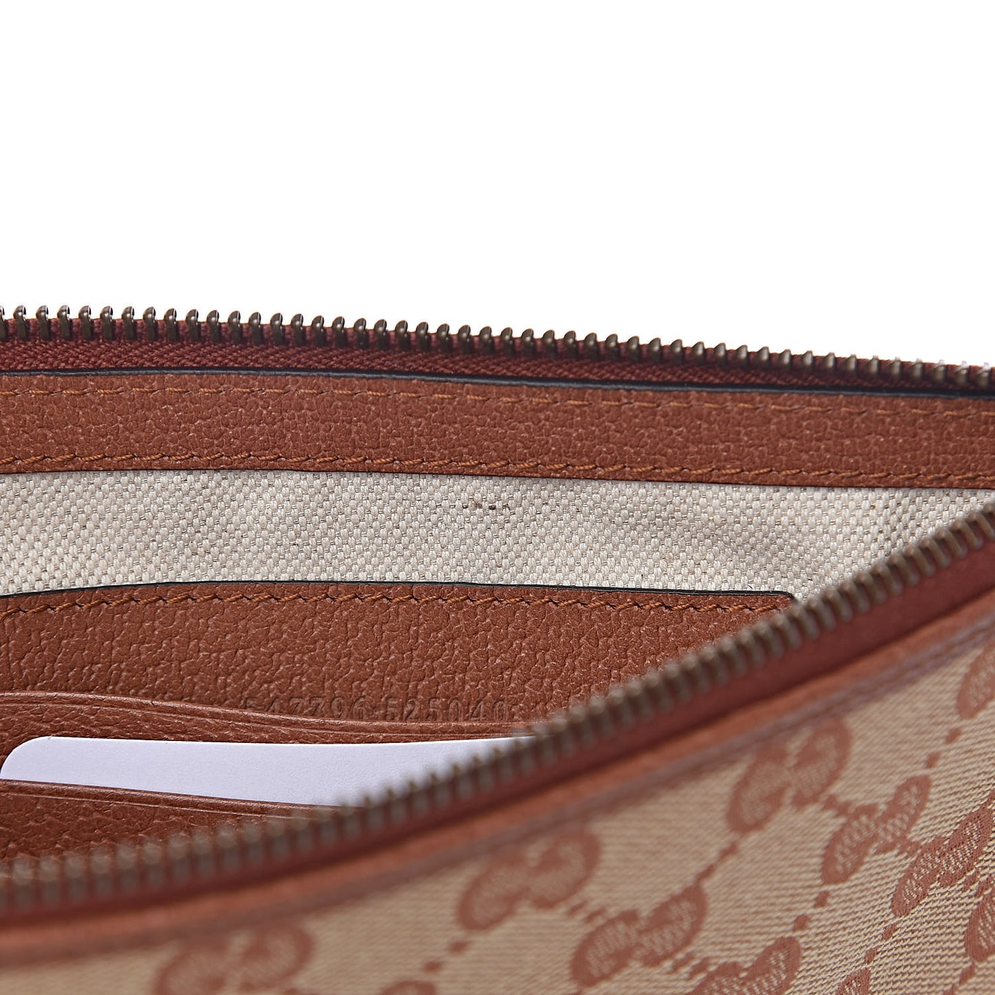 X MLB GG Monogram NY Yankees Zip Wristlet Pouch Beige Ruggine Ivory