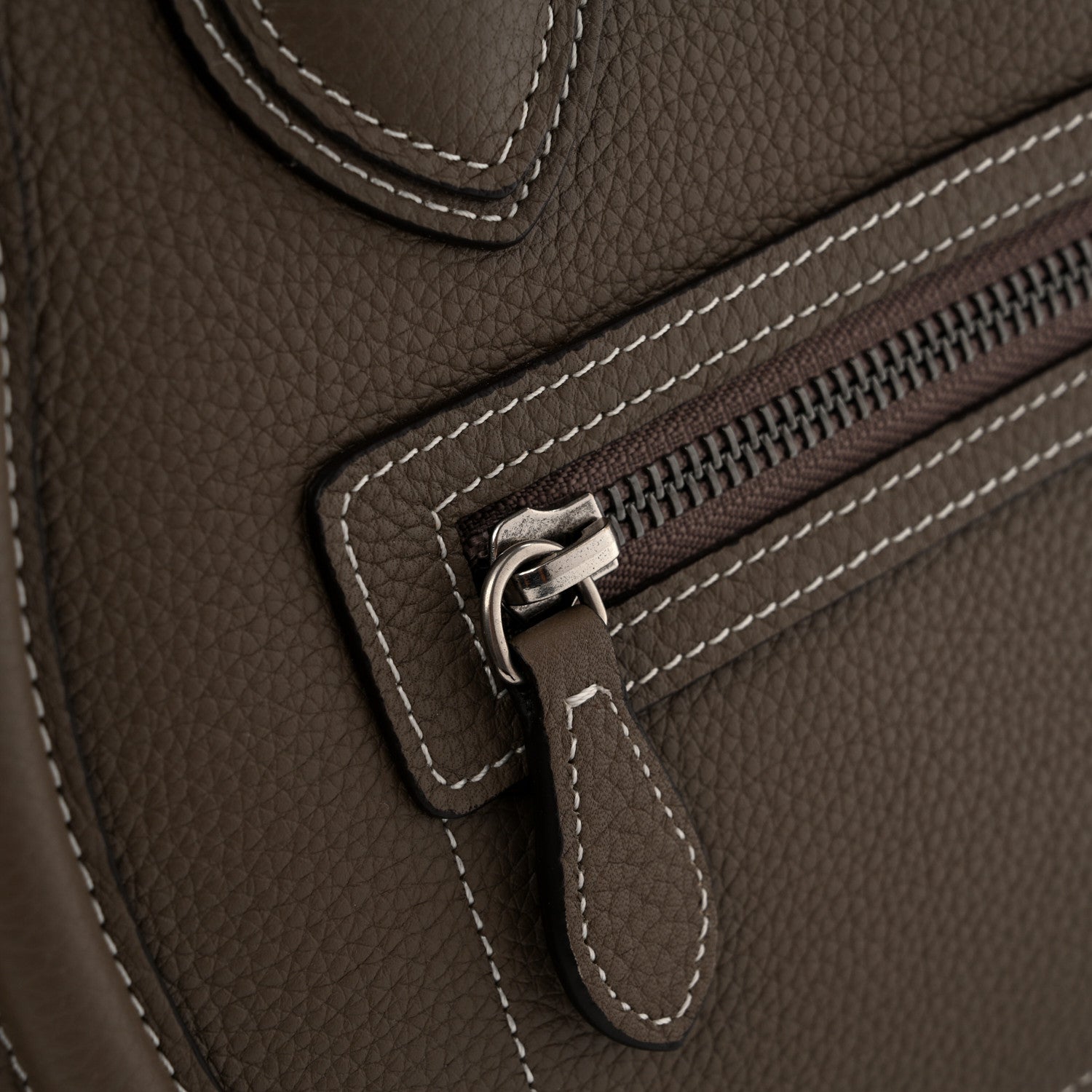 Celine Drummed Calfskin Micro Luggage Souris 10 of 10
