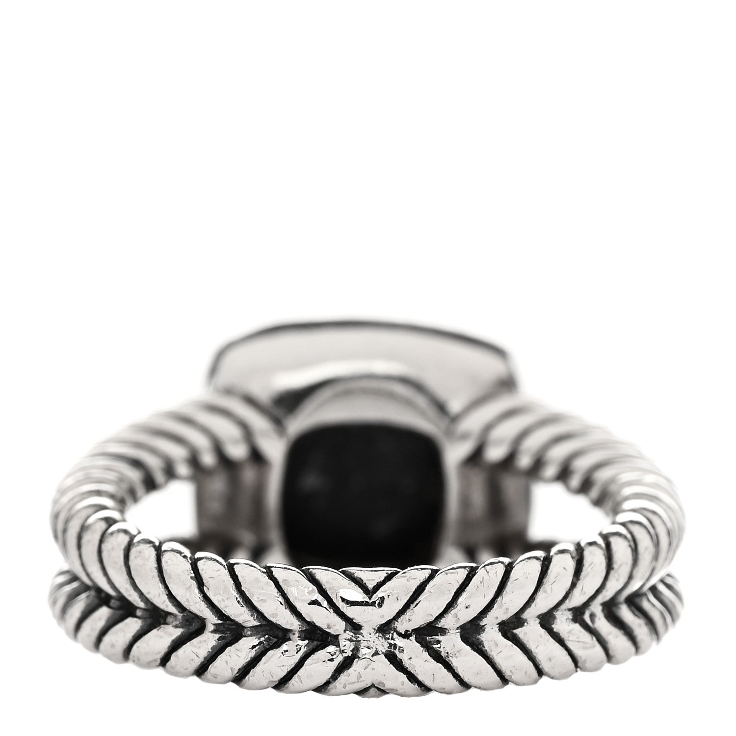 David Yurman Sterling Silver Diamond Black Orchid 7mm Petite Albion Ring 49 5 3 of 4