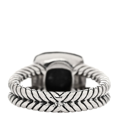 David Yurman Sterling Silver Diamond Black Orchid 7mm Petite Albion Ring 49 5 3 of 4