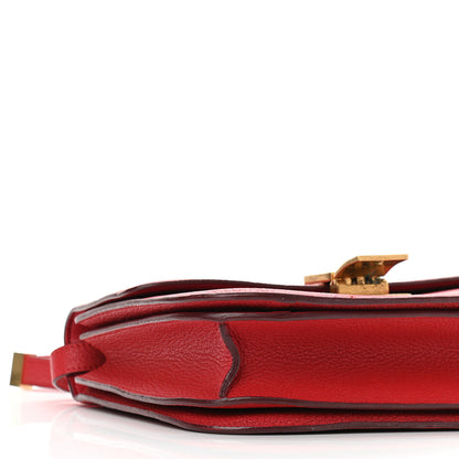 Celine Goatskin Medium Classic Box Flap Bag Carmin 9 of 10