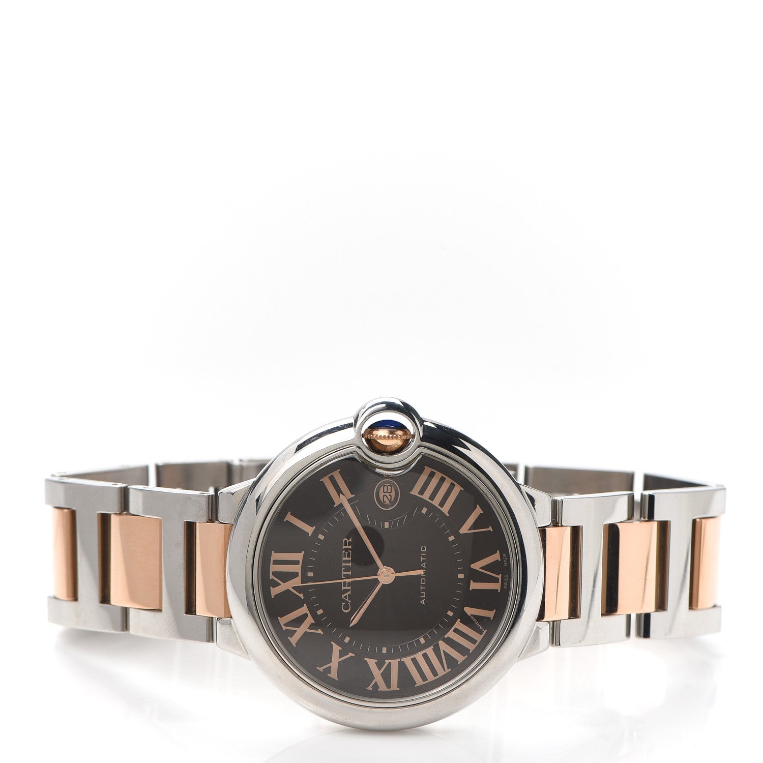 Cartier Stainless Steel 18K Pink Gold 42mm Ballon Bleu De Automatic Watch Brown 2 of 5