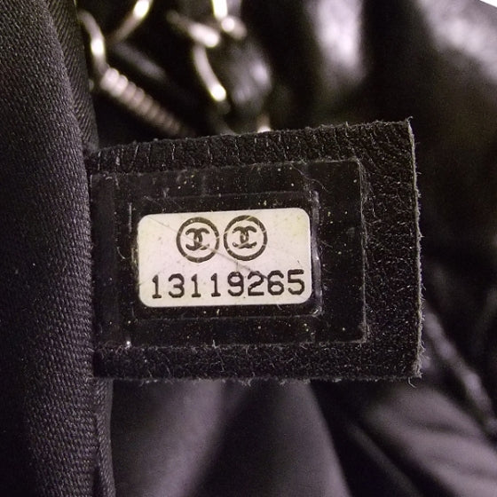 Leather Pleated Hobo Black
