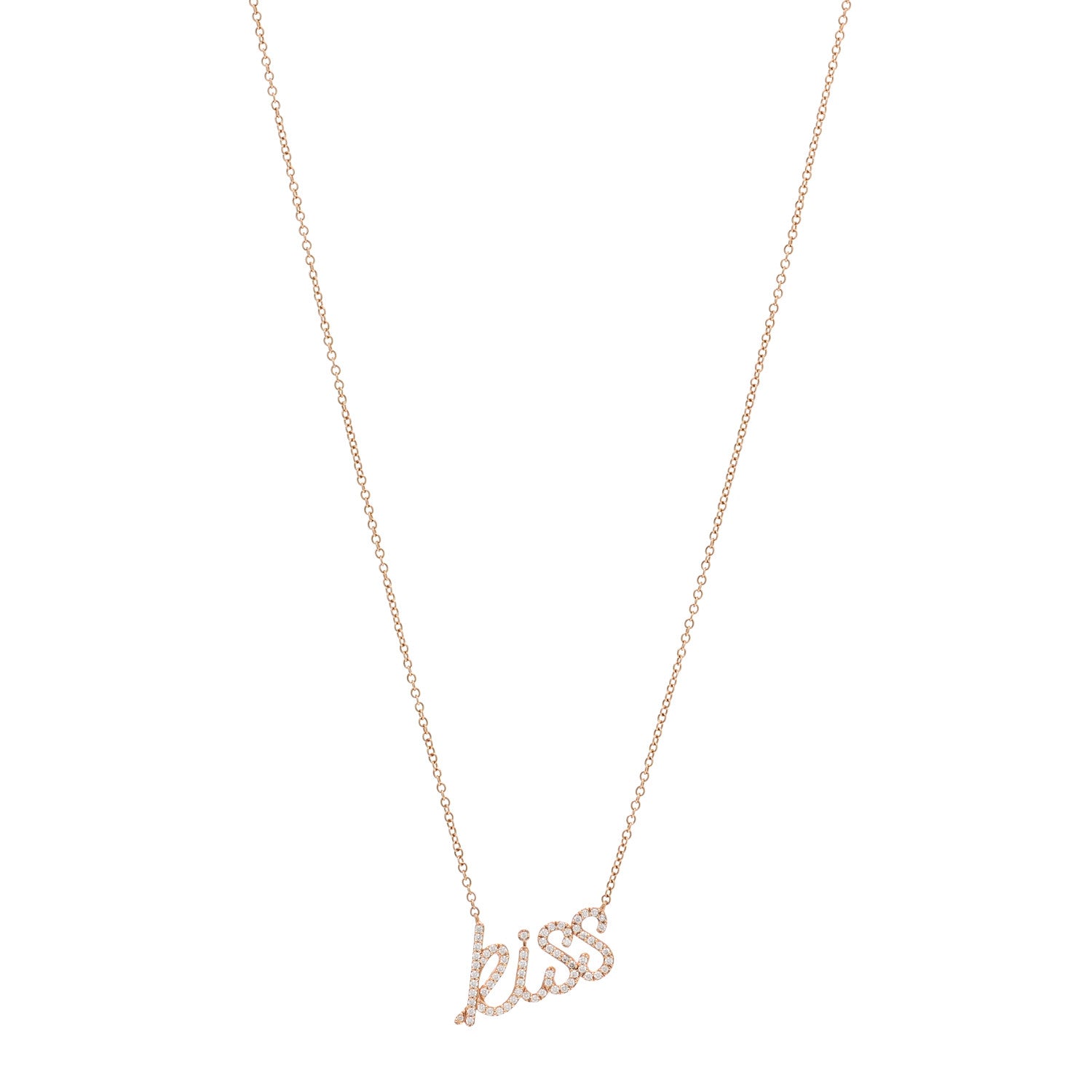 Tiffany 18K Rose Gold Diamond Paloma's Graffiti Kiss Pendant Necklace 1 of 5