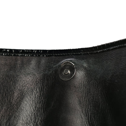 Saint Laurent Patent Crocodile Embossed Lambskin Monogram Medium Niki Chain Satchel Black 15 of 19