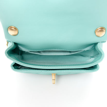 Chanel Calfskin Quilted Top Handle Flap Light Blue 5 of 12