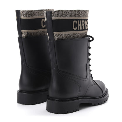 Christian Dior Calfskin Technical Fabric D-Major Ankle Boots 39 Black Taupe 4 of 10