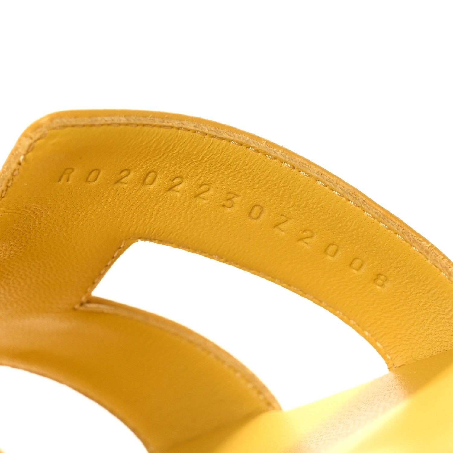 Hermes Box Calfskin Oran Sandals 37.5 Jaune Citron 10 of 11