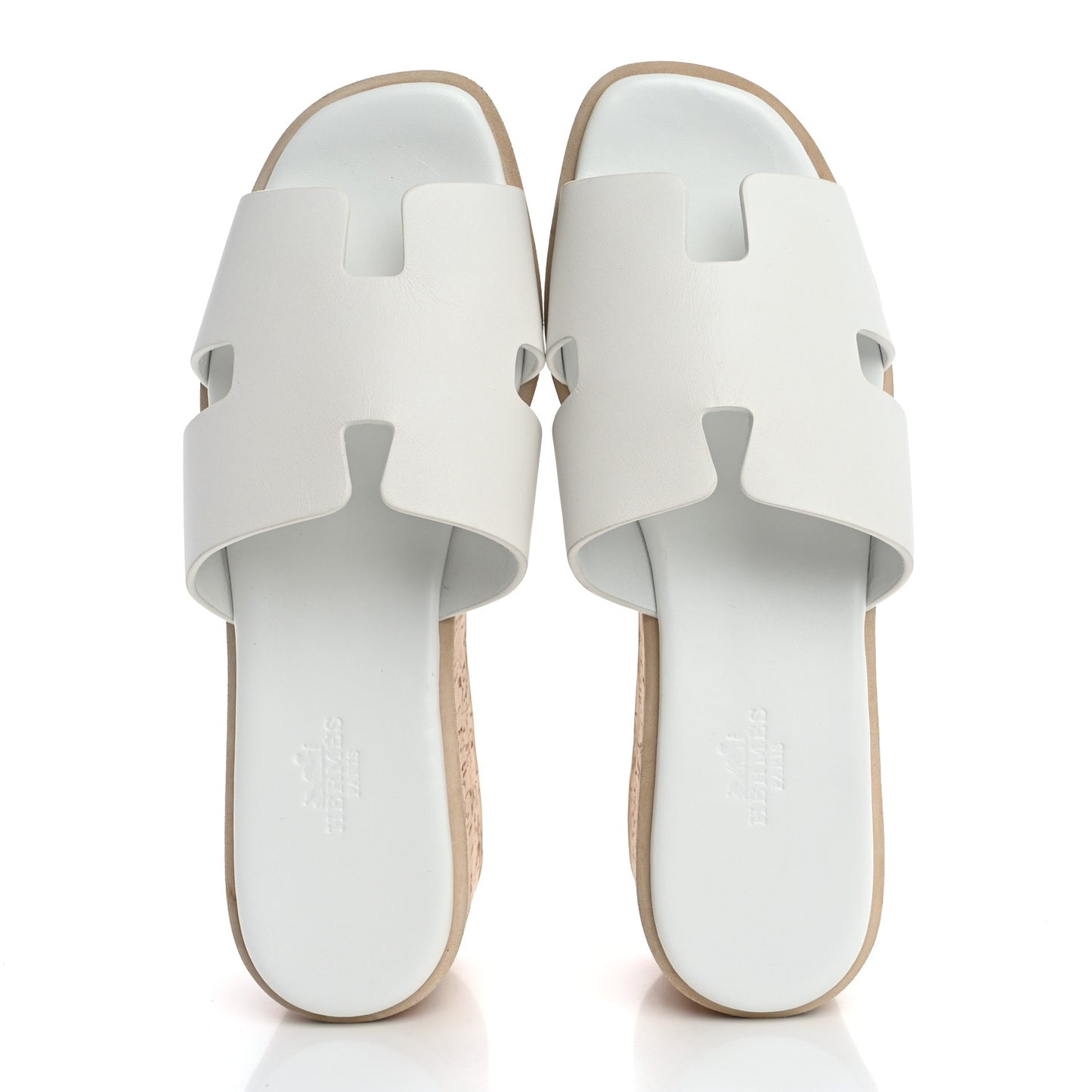 Calfskin Cork Eze 30 Sandals 37 White