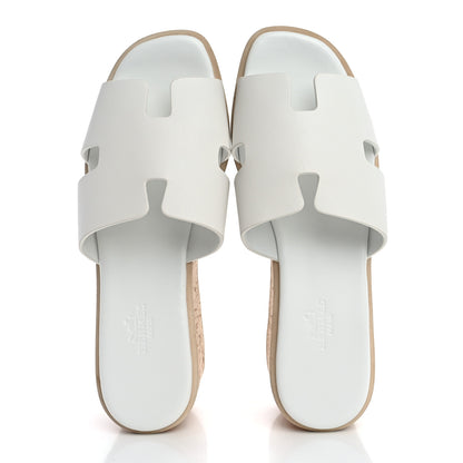 Hermes Calfskin Cork Eze 30 Sandals 37 White 2 of 12
