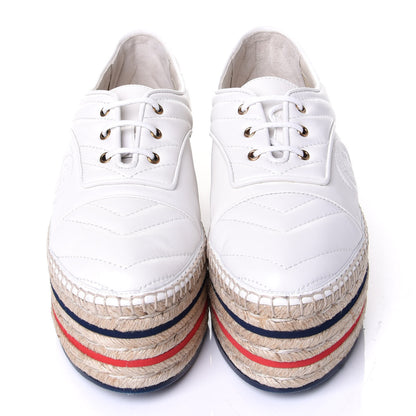 Gucci Nappa Matelasse GG Pilar Flatform Lace-Up Espadrilles 37 Great White 5 of 11