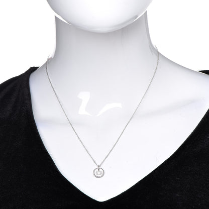 David Yurman 18K White Gold Diamond Initial D Charm Necklace 2 of 7