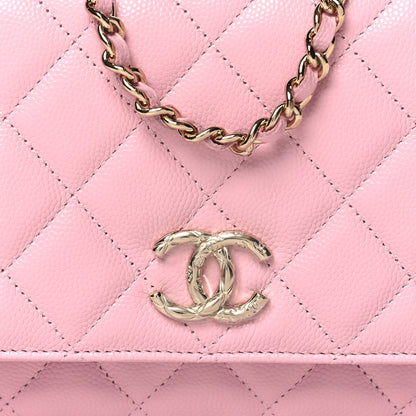 Chanel Caviar Quilted Wallet on Chain WOC Light Pink 9 of 12