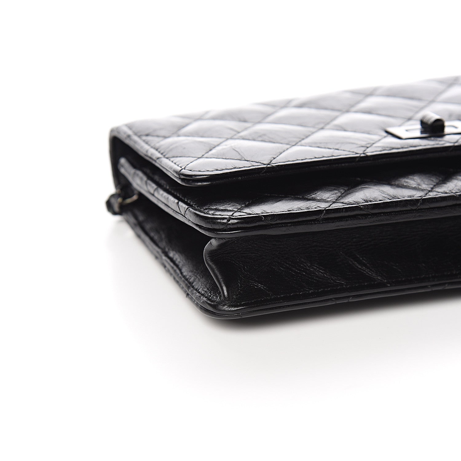 Chanel Aged Calfskin Quilted Reissue Wallet On Chain WOC So Black 8 of 12