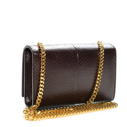 Saint Laurent Snakeskin Small Classic Monogram Kate Tassel Satchel Bordeaux 4 of 7